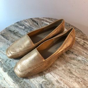Donald Pliner Loafers size 6.5 leather gold